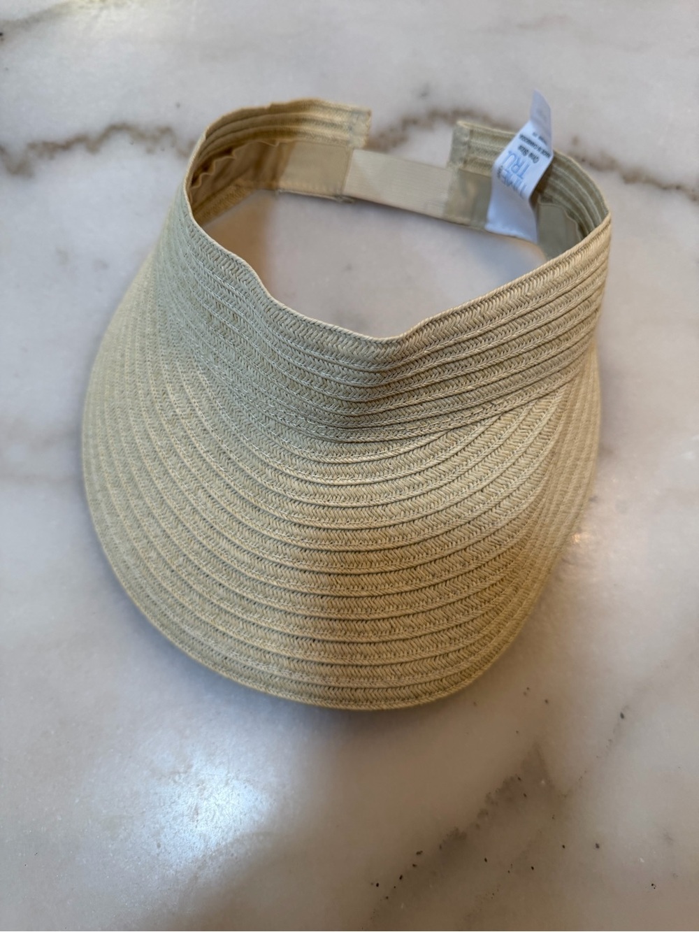 Time and Tru Women's Straw-Look Visor in Light Beige